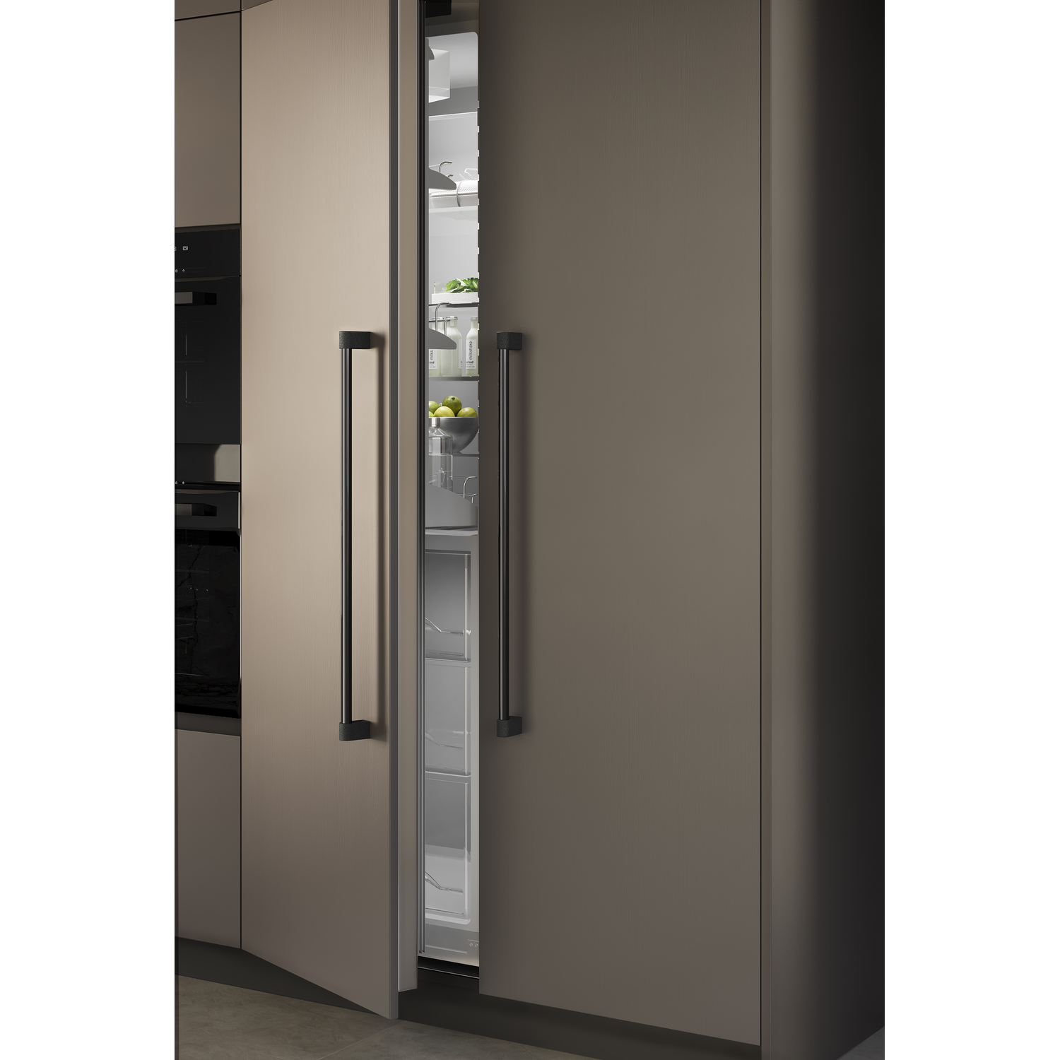 Poignée CASEY BIG BA416 L448 aluminium noir texture / brillant titane noir